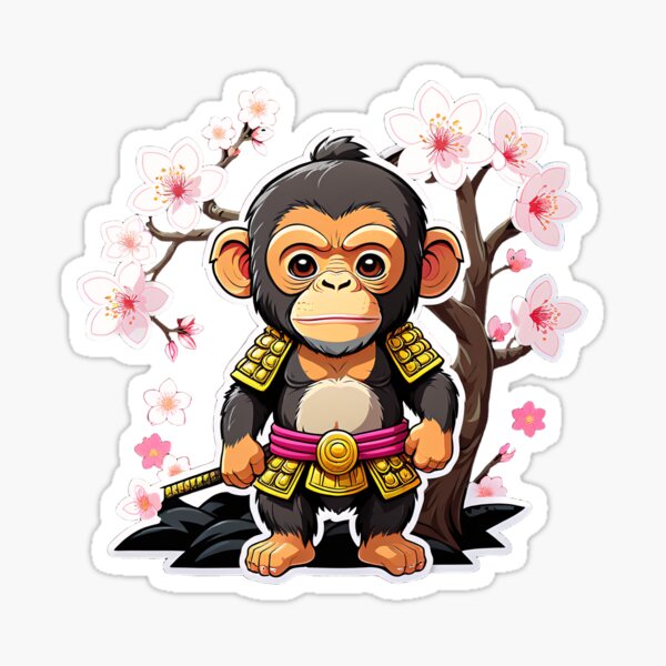 Item preview, Sakura Samurai Monkey - The Gentle Warrior designed and sold by JuzStudio.