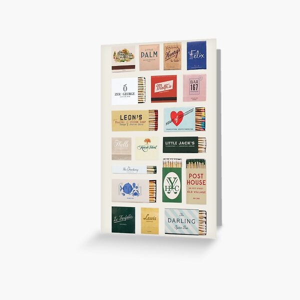 Artikel-Vorschau von Charleston Streichholzschachtel Collage | Vintage Restaurant & Bar Ästhetik, designt und verkauft von Ellie Stuart.