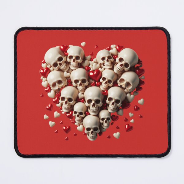 Item preview, Skulls, Hearts, Big Pattern, Red Background designed and sold by GaborSkeleton.