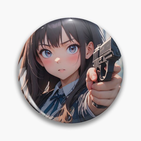 Item preview, Manga girl aiming weapon portrait designed and sold by TheArtistOf2022.