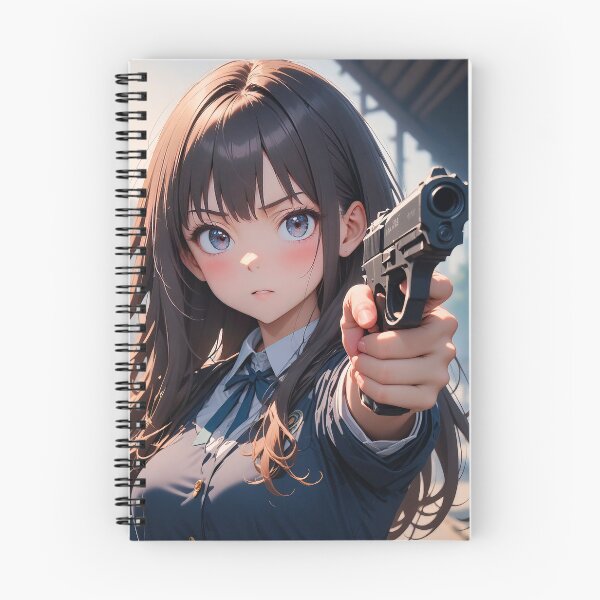Item preview, Manga girl aiming weapon portrait designed and sold by TheArtistOf2022.