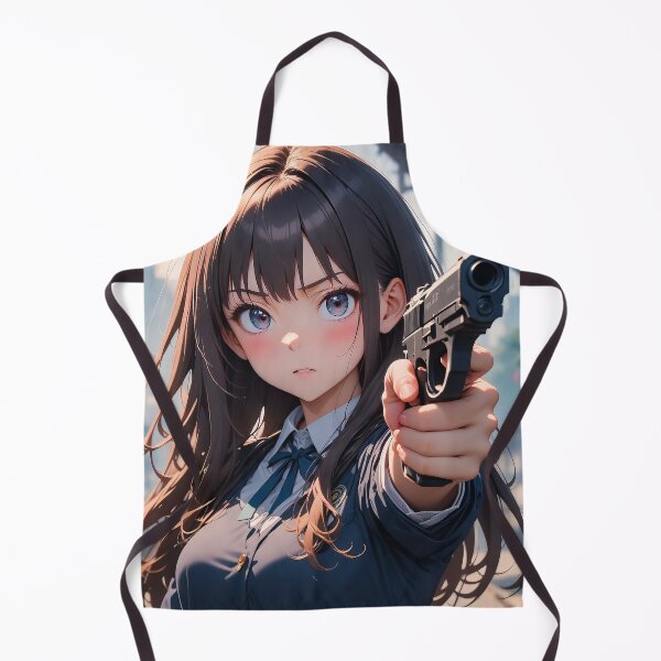 Item preview, Manga girl aiming weapon portrait designed and sold by TheArtistOf2022.