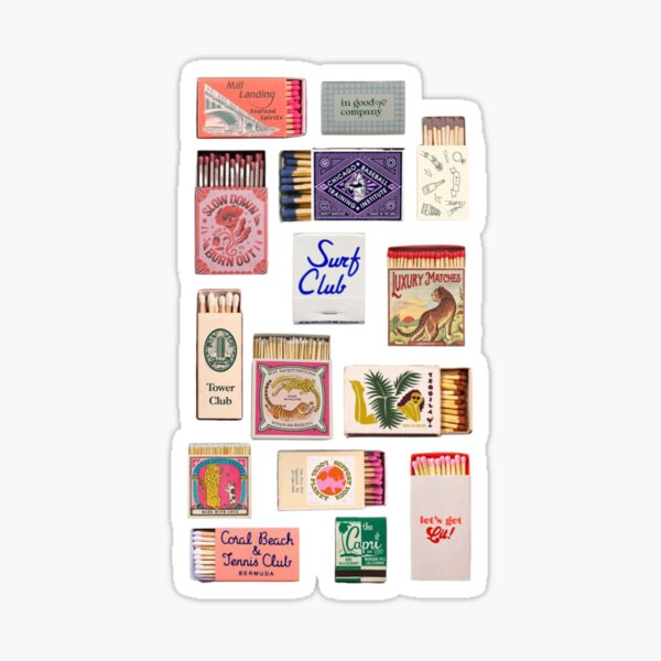 Artikel-Vorschau von Vintage Streichholzschachtel Collage – Retro Ästhetik & klassische Designs, designt und verkauft von Ellie Stuart.