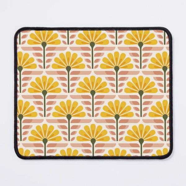 Item preview, KF 0345 D - Vintage Retro Daisy 70s Floral Pattern in Pink Yellow Green designed and sold by KhakiFinch.