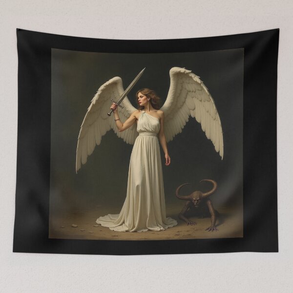 Item preview, Avenging Angel from Heaven painting classical artwork designed and sold by Vintage Designs +.