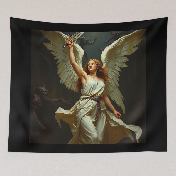 Item preview, Avenging Angel from Heaven painting classical artwork designed and sold by Vintage Designs +.