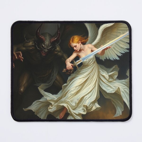 Item preview, Angel Vs Demon Avenging protector classical inspirational artwork designed and sold by Vintage Designs +.