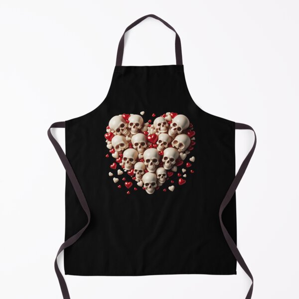 Item preview, Skulls, Hearts, Big Pattern, Black Background designed and sold by GaborSkeleton.