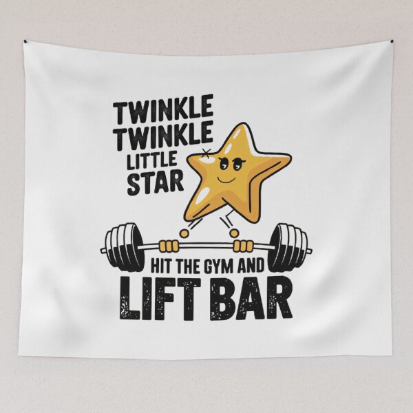 Item preview, Twinkle Twinkle little star, hit the gym and lift the bar! designed and sold by BugiDesignArt.