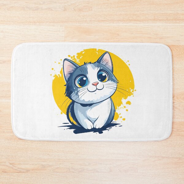 Item preview, Happy Cat graphic, yellow and blues designed and sold by StonegateArt.