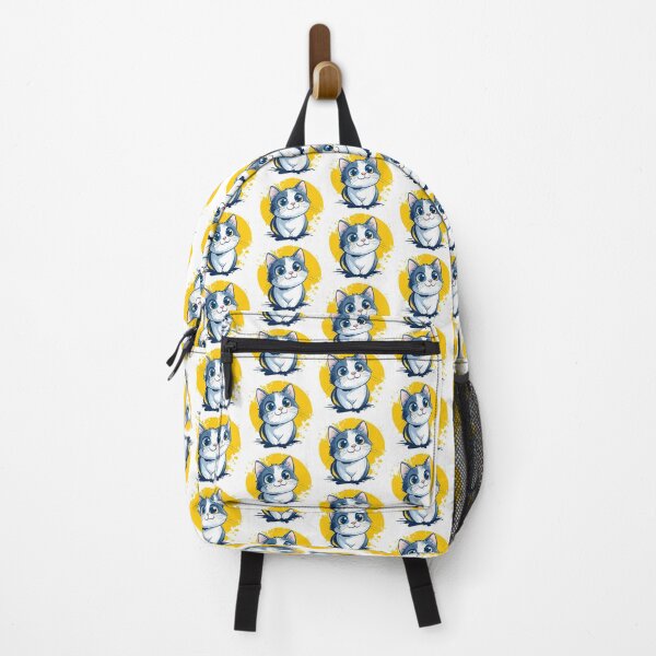 Item preview, Happy Cat graphic, yellow and blues designed and sold by StonegateArt.