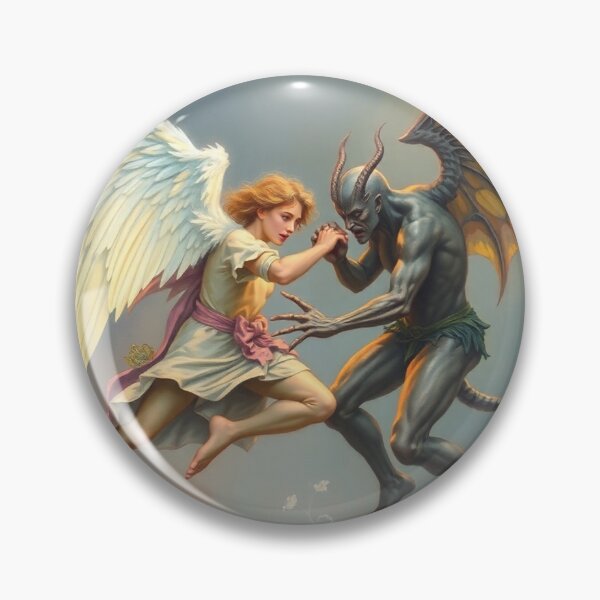 Item preview,  Angel Vs Demon Avenging protector classical inspirational artwork designed and sold by Vintage Designs +.