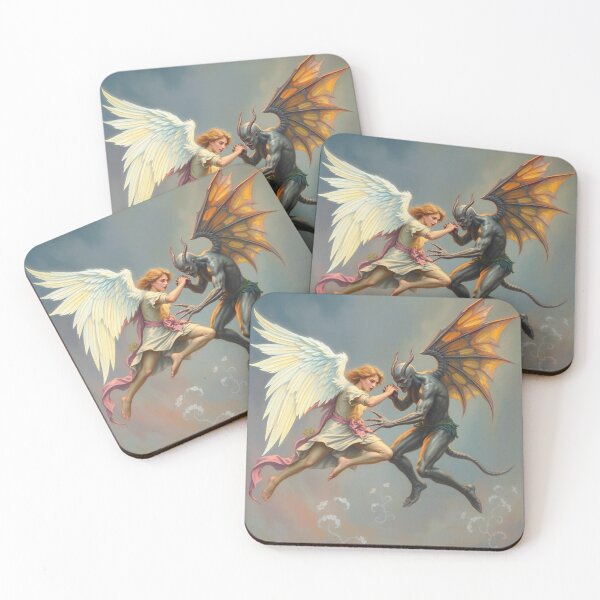 Item preview,  Angel Vs Demon Avenging protector classical inspirational artwork designed and sold by Vintage Designs +.