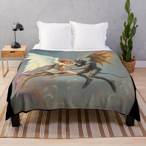 Item preview, Angel Vs Demon Avenging protector classical inspirational artwork designed and sold by Vintage Designs +.