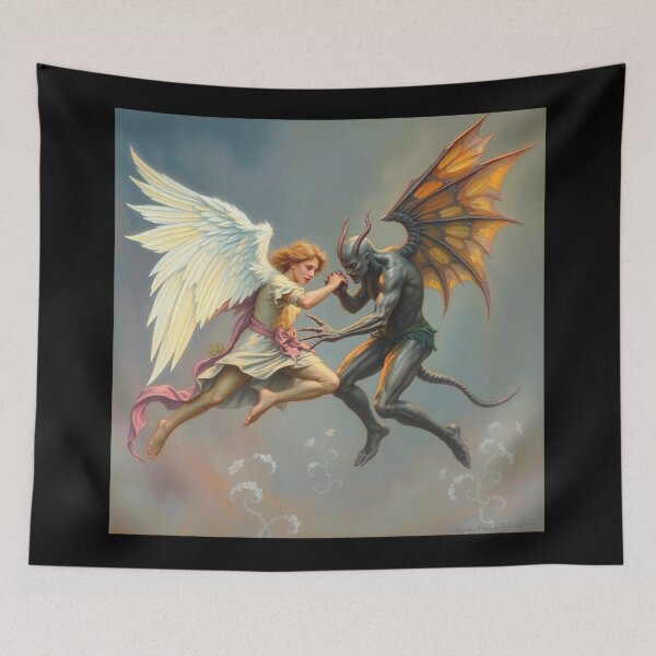 Item preview,  Angel Vs Demon Avenging protector classical inspirational artwork designed and sold by Vintage Designs +.