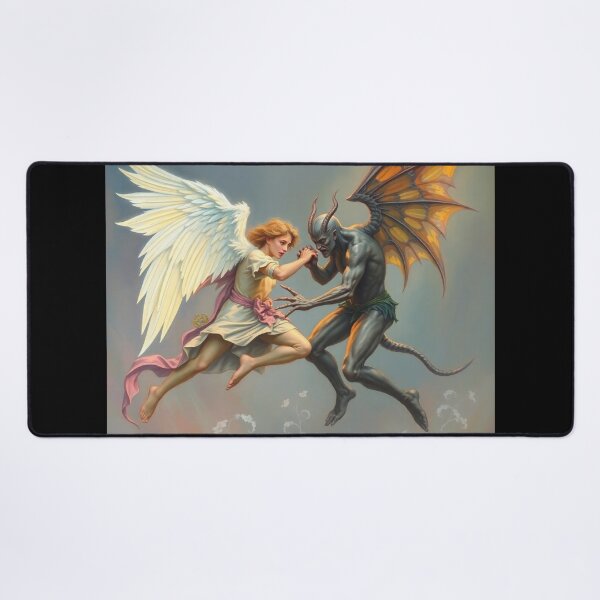 Item preview, Angel Vs Demon Avenging protector classical inspirational artwork designed and sold by Vintage Designs +.