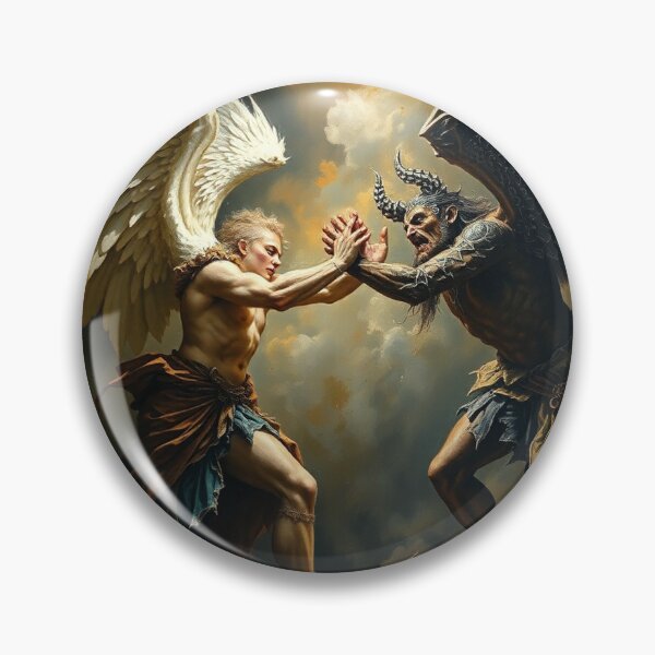 Item preview, Angel Vs Demon Avenging protector classical inspirational artwork designed and sold by Vintage Designs +.