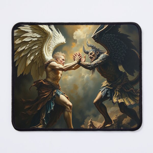 Item preview, Angel Vs Demon Avenging protector classical inspirational artwork designed and sold by Vintage Designs +.