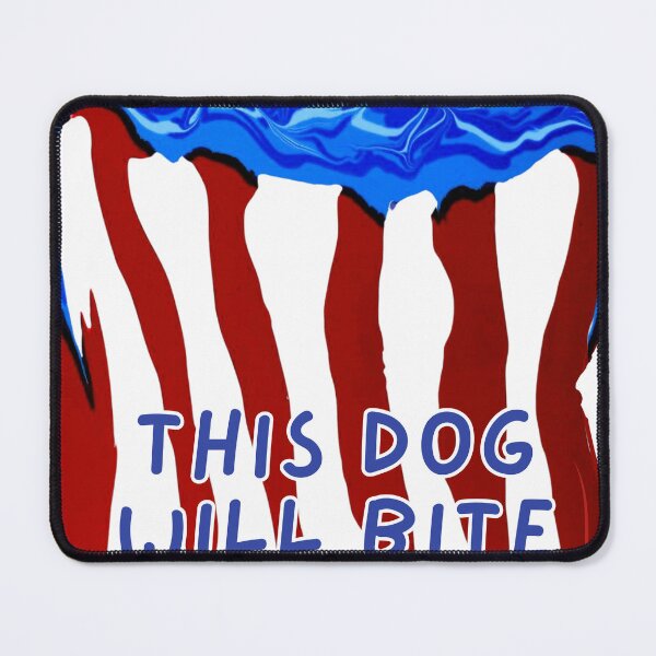 Item preview, USA Flag - THIS DOG WILL BITE - Flow Art / Pour Painting - jdp-04-0009 designed and sold by ANomadDesigns.