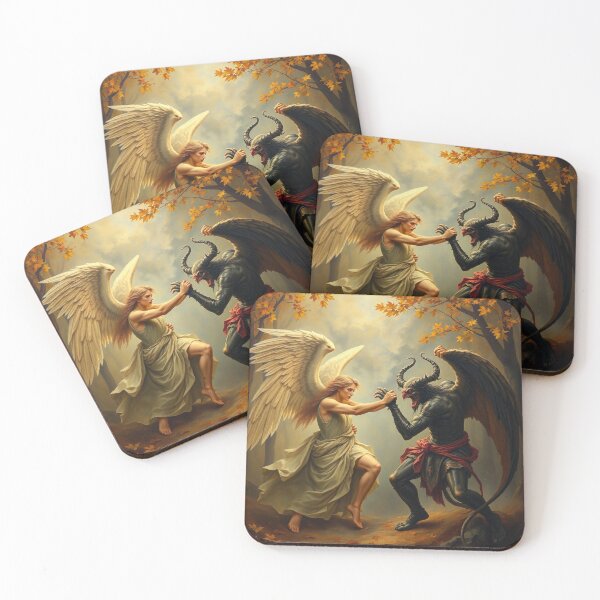 Item preview, Angel Vs Demon Avenging protector classical inspirational artwork designed and sold by Vintage Designs +.