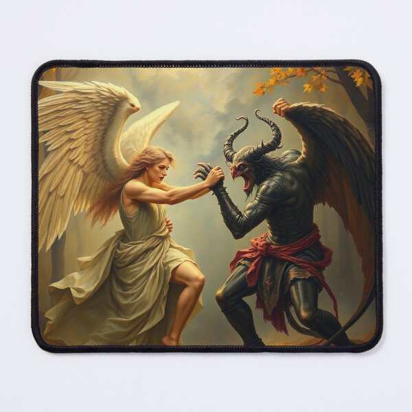Item preview, Angel Vs Demon Avenging protector classical inspirational artwork designed and sold by Vintage Designs +.