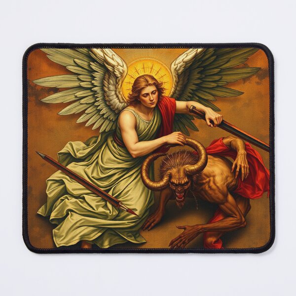 Item preview, Angel Vs Demon Avenging protector classical inspirational artwork designed and sold by Vintage Designs +.