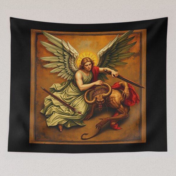 Item preview, Angel Vs Demon Avenging protector classical inspirational artwork designed and sold by Vintage Designs +.
