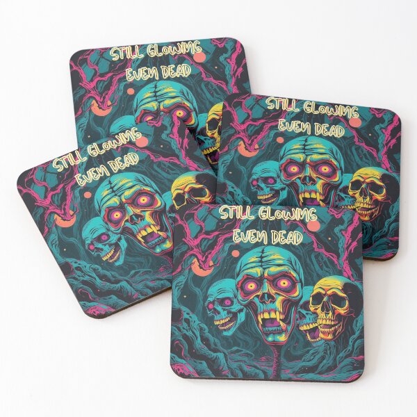 Item preview, Still Glowing Even Dead - Neon Skull Art designed and sold by ArtComixHaven.