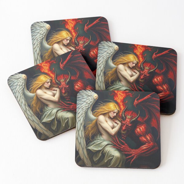 Item preview,  Angel Vs Demon Avenging protector classical inspirational artwork designed and sold by Vintage Designs +.