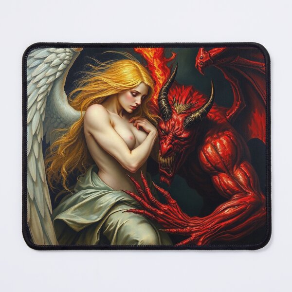 Item preview, Angel Vs Demon Avenging protector classical inspirational artwork designed and sold by Vintage Designs +.