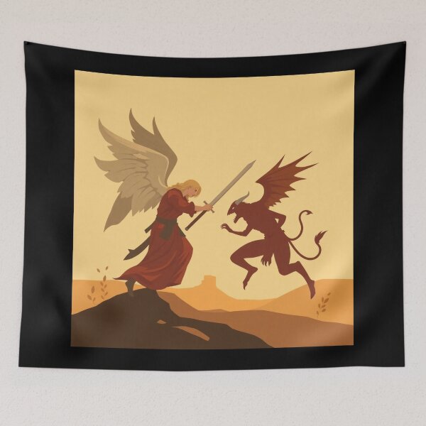 Item preview,  Angel Vs Demon Avenging protector classical inspirational artwork designed and sold by Vintage Designs +.