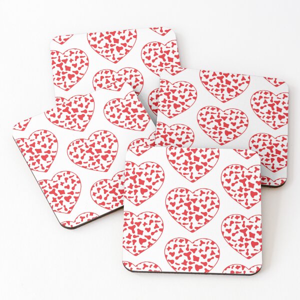 Item preview, Big Red Cow Patches on White Cowhide | Continues White Cow Heart designed and sold by PatternPen.