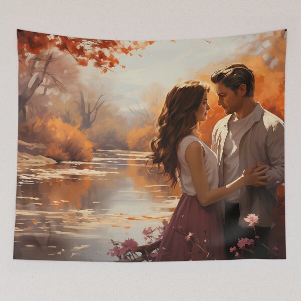 Item preview, Golden Autumn Romance by the Riverside designed and sold by ArtVibeCo.