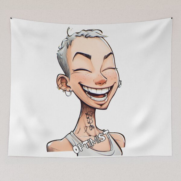 Item preview, "Optimist". happy character design. Text Version. designed and sold by Shoot-The-Moon.