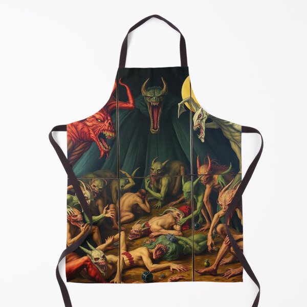 Item preview, The Descent into Hell a Hellscape classical painting Triptych designed and sold by Vintage Designs +.
