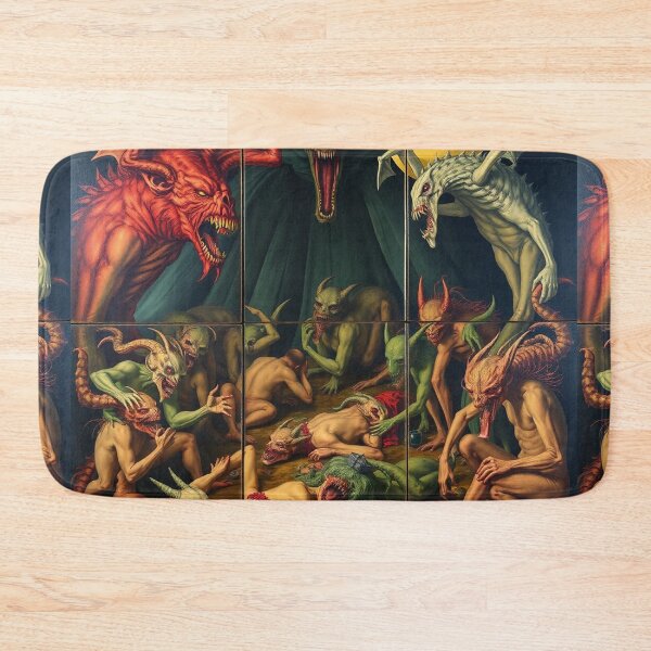 Item preview, The Descent into Hell a Hellscape classical painting Triptych designed and sold by Vintage Designs +.