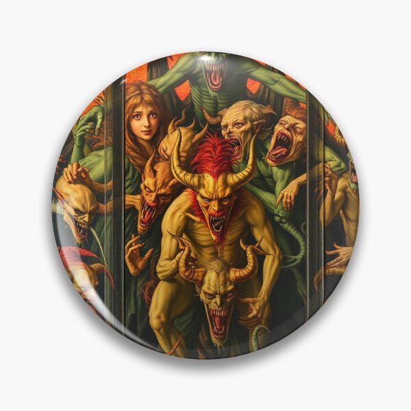 Item preview, The Descent into Hell a Hellscape classical painting Triptych designed and sold by Vintage Designs +.
