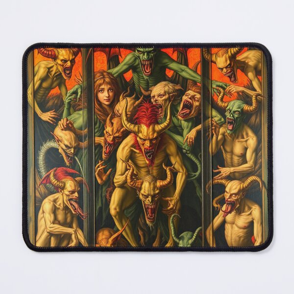 Item preview, The Descent into Hell a Hellscape classical painting Triptych designed and sold by Vintage Designs +.
