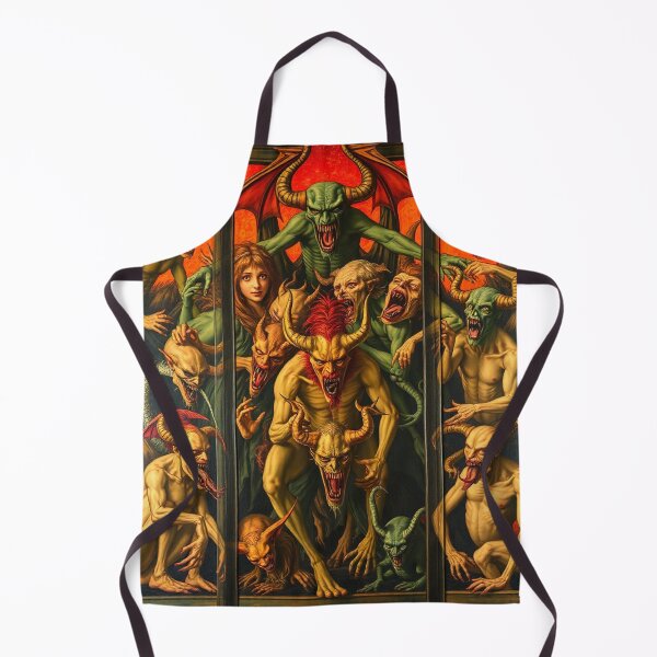 Item preview, The Descent into Hell a Hellscape classical painting Triptych designed and sold by Vintage Designs +.