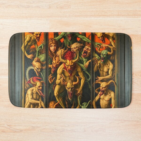 Item preview, The Descent into Hell a Hellscape classical painting Triptych designed and sold by Vintage Designs +.