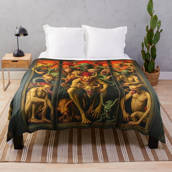 Item preview, The Descent into Hell a Hellscape classical painting Triptych designed and sold by Vintage Designs +.