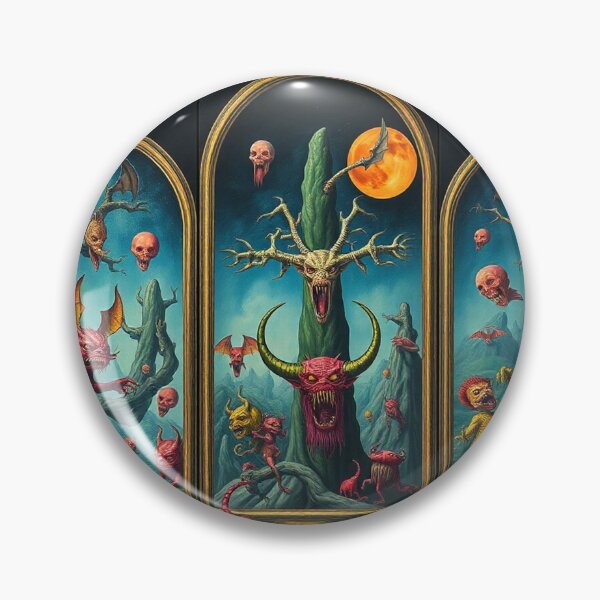 Item preview, The Descent into Hell a Hellscape classical painting Triptych designed and sold by Vintage Designs +.