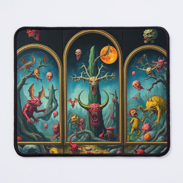 Item preview, The Descent into Hell a Hellscape classical painting Triptych designed and sold by Vintage Designs +.