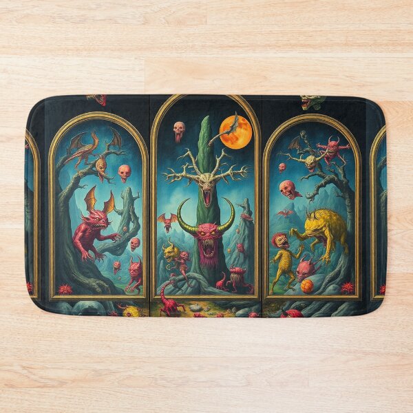 Item preview, The Descent into Hell a Hellscape classical painting Triptych designed and sold by Vintage Designs +.