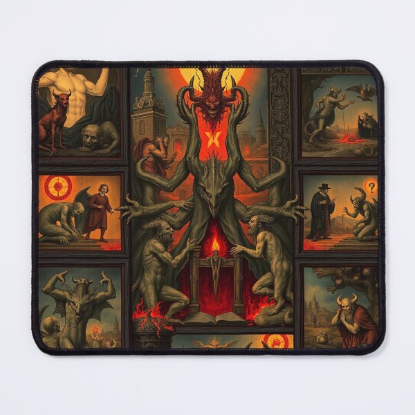 Item preview, The Denizen Demons of Hell a Hellscape classical painting designed and sold by Vintage Designs +.