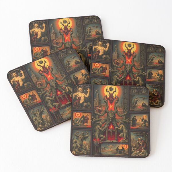 Item preview, The Denizen Demons of Hell a Hellscape classical painting designed and sold by Vintage Designs +.