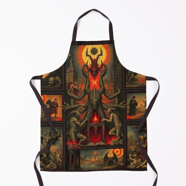 Item preview, The Denizen Demons of Hell a Hellscape classical painting designed and sold by Vintage Designs +.