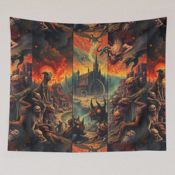 Item preview,  The Denizen Demons of Hell a Hellscape classical painting designed and sold by Vintage Designs +.