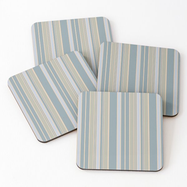 Item preview, Linear Vertical Stripes with varying thickness and colors - dusty blue designed and sold by JasmineGDesigns.