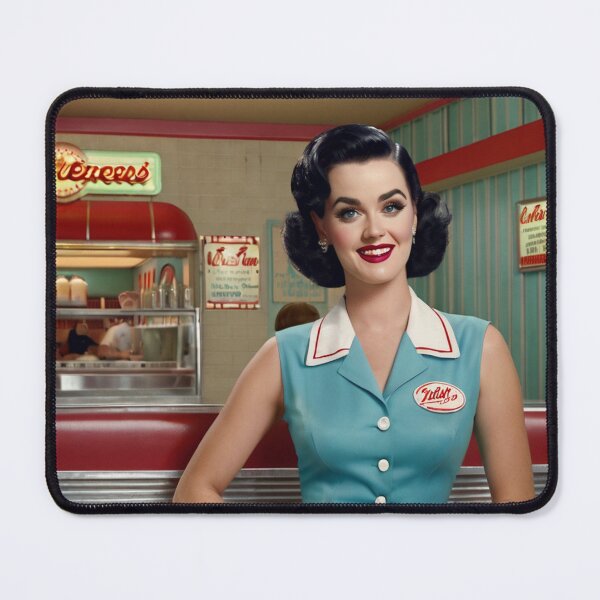 Item preview, Beautiful server in an American Diner vintage pinup advertising style art designed and sold by Vintage Designs +.
